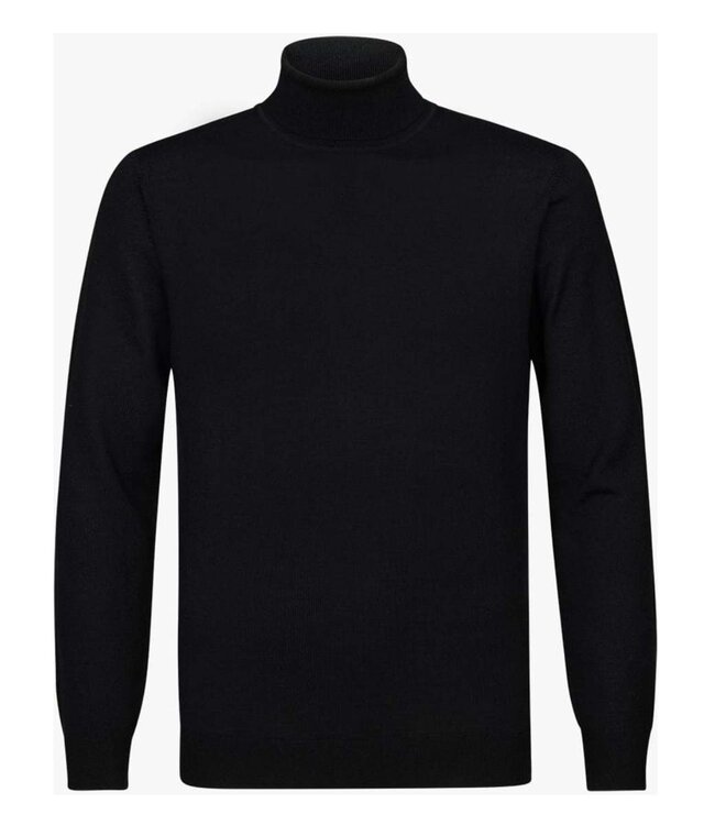 Profuomo heren zwart turtle trui merino wol