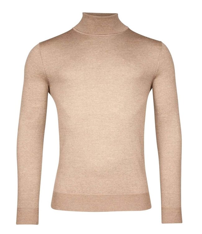 Thomas Maine heren beige coltrui merino wol