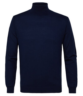 Profuomo heren donkerblauw coltrui merino wol