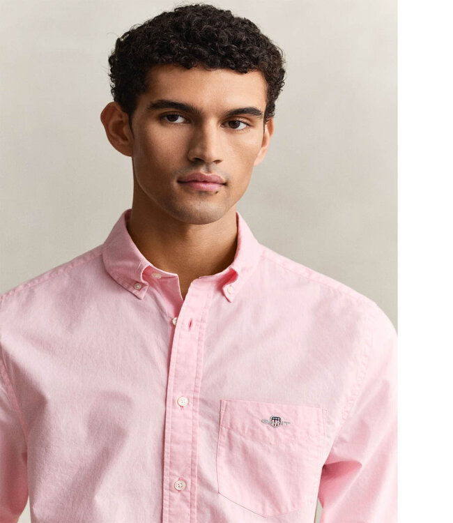 Gant 3000100-666 heren overhemd roze poplin 1knoops button down