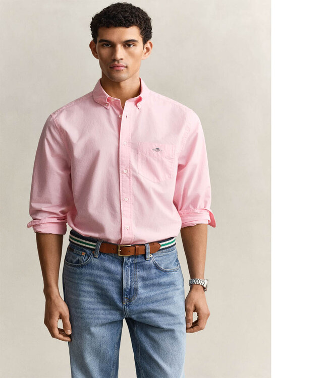Gant 3000100-666 heren overhemd roze poplin 1knoops button down
