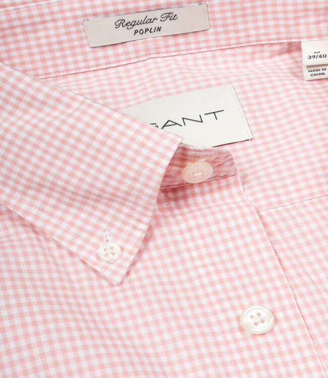 Gant 3000150-666 heren overhemd roze-wit ruitje button down