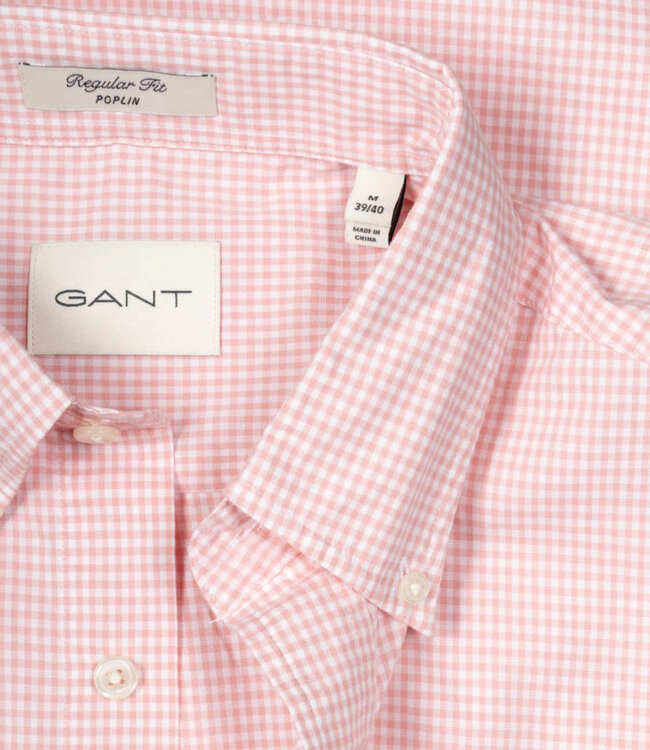 Gant 3000150-666 heren overhemd roze-wit ruitje button down