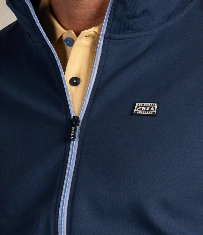 New Zealand Auckland 26BN302 2604 sweat vest shadow navy donkerblauw met rits en zakken