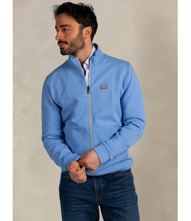 New Zealand Auckland 26BN302 2693 sweat vest cool blue blauw met rits en zakken