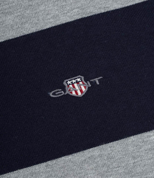 Gant 2004083 93 donkerblauw-lichtgrijs streep heren rugby shirt sweater