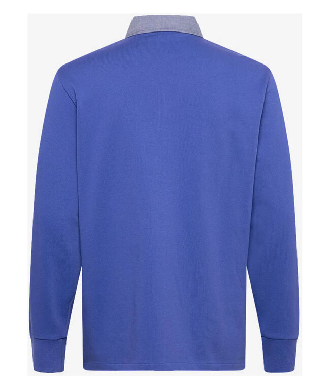 Gant 2004082 417 blauw royal blue heren rugby shirt sweater met jeans kraag