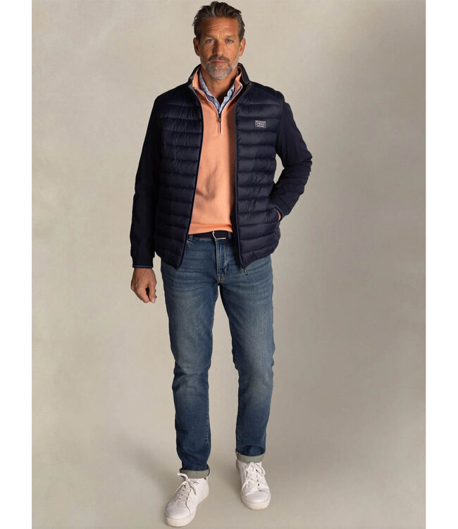 New Zealand Auckland 26AN800 2653 donkerblauw gewatteerde jas met rits en zakken