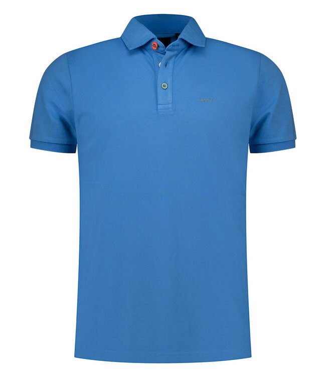 New Zealand Auckland 26CN150 2602 polo sailing blue kobaltblauw met gekleurde knopen