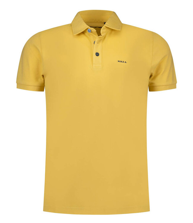 New Zealand Auckland 26CN150 1213 polo vintage yellow geel met gekleurde knopen