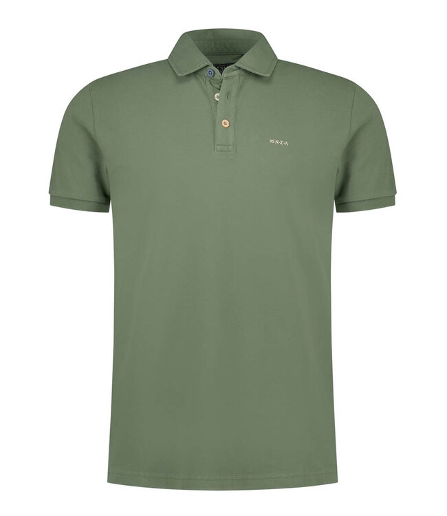 New Zealand Auckland 26CN150 1765 polo light sage donker olijfgroen met gekleurde knopen