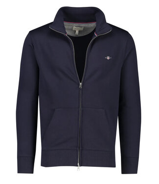Gant heren donkerblauw sweat vest met rits