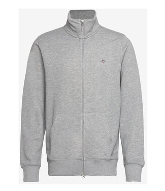 Gant heren grijs sweat vest met rits