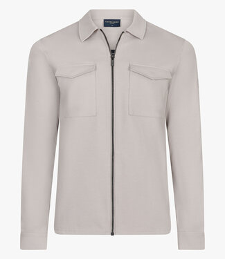 Cavallaro Zerino overshirt dark kit met rits en dubbele borstzak