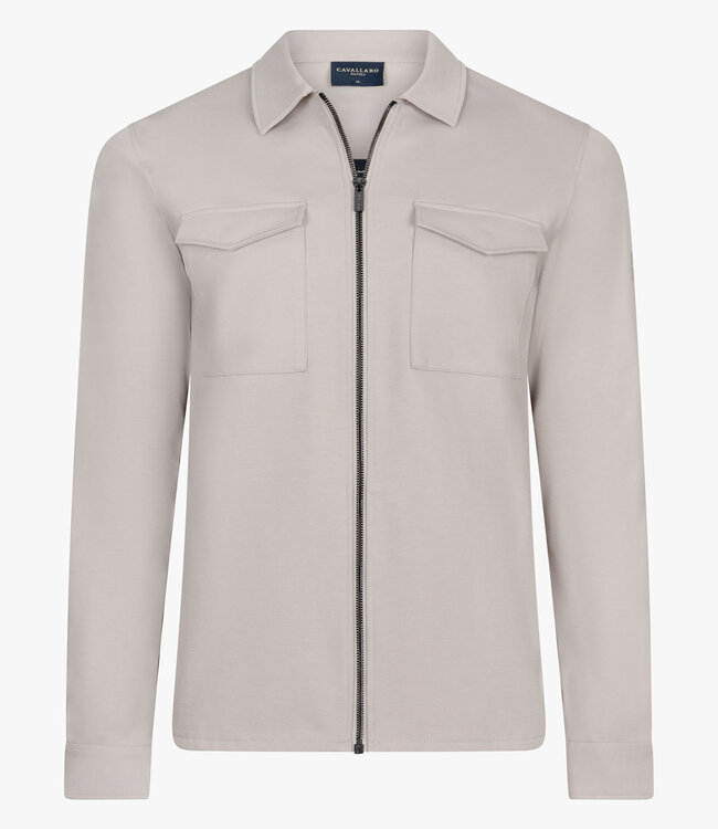 Cavallaro 123261012 Zerino overshirt dark kit met rits en dubbele borstzak