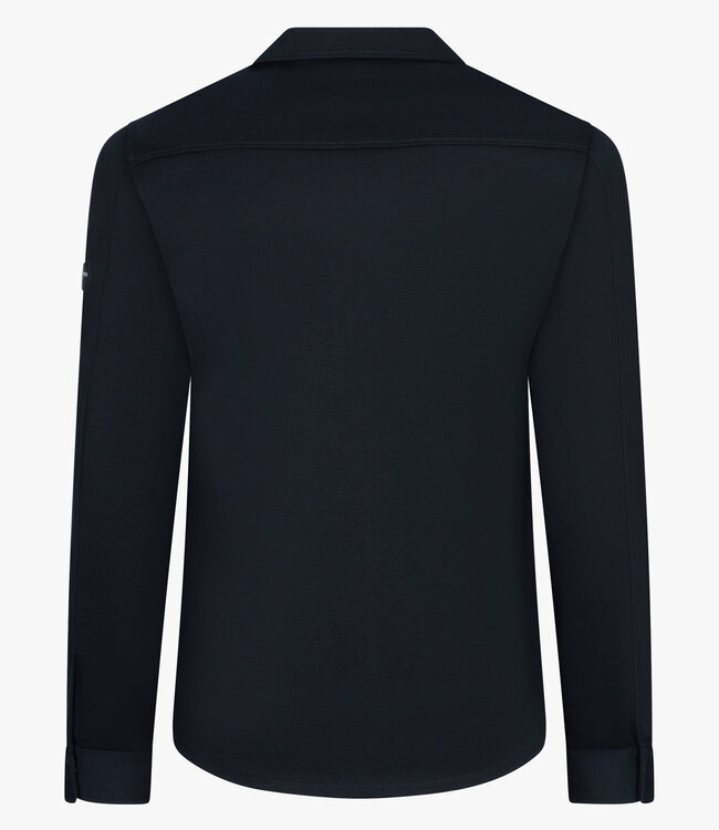 Cavallaro 123261012 Zerino overshirt donkerblauw met rits en dubbele borstzak