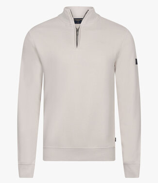 Cavallaro Diagono heren sweat zipper met ritsje beige kit