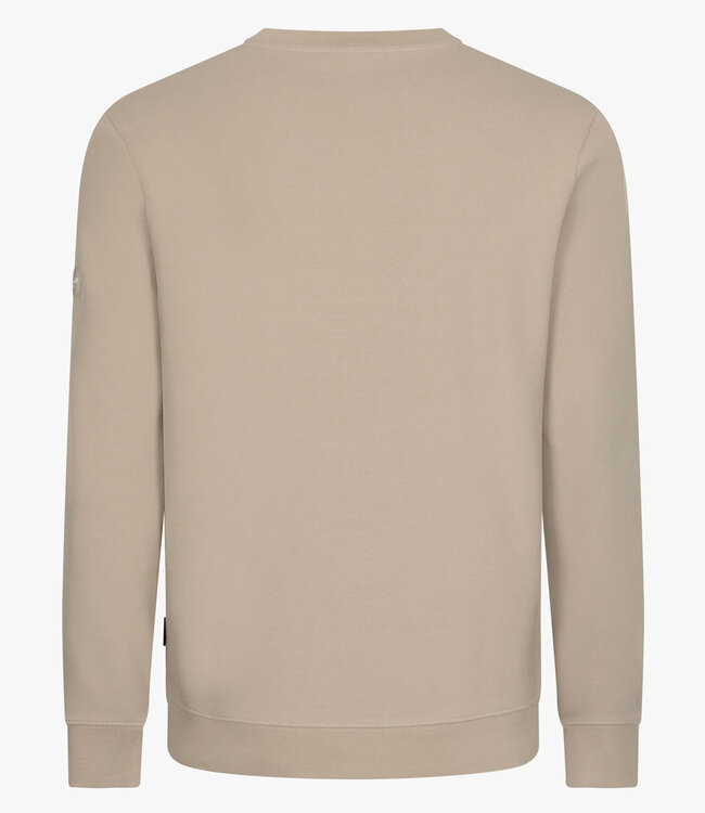 Cavallaro 120261008 Murano light taupe heren sweater ronde hals R Neck Sweat