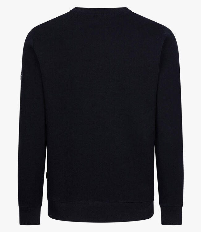 Cavallaro 120261008 Murano donkerblauw dark blue heren sweater ronde hals R Neck Sweat