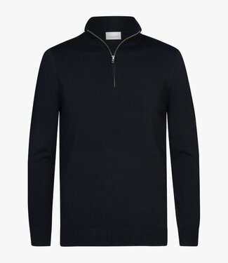 Profuomo PP2J00010A donkerblauw pullover zipper met ritsje