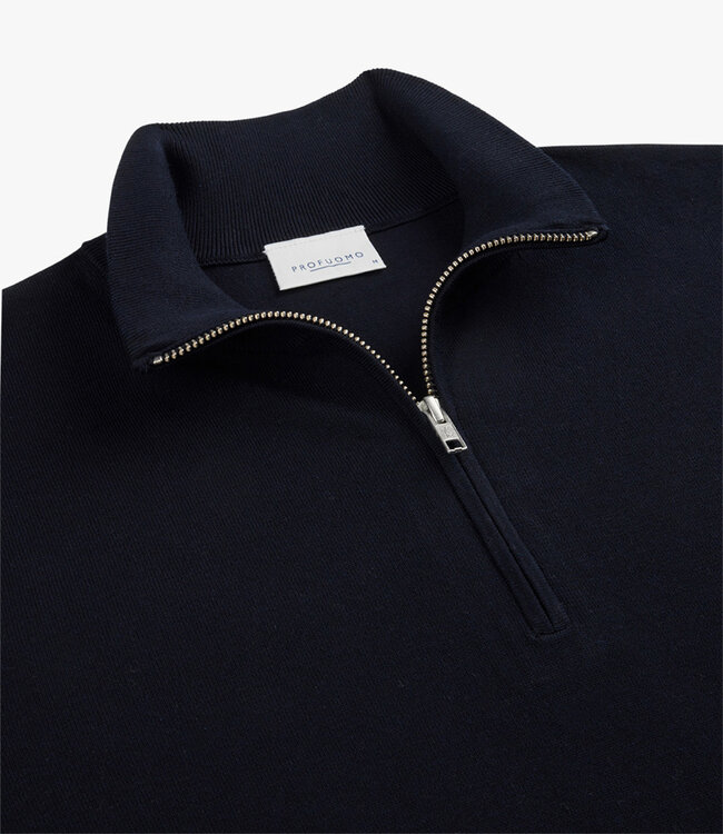 Profuomo PP2J00010A donkerblauw pullover zipper met ritsje