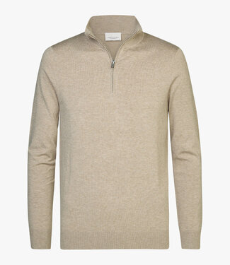 Profuomo PP2J00010C beige pullover zipper met ritsje