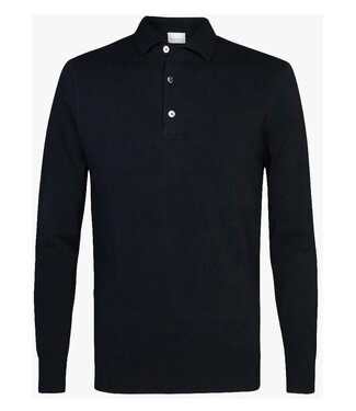 Profuomo PP2J00009A donkerblauw one piece polo lange mouw