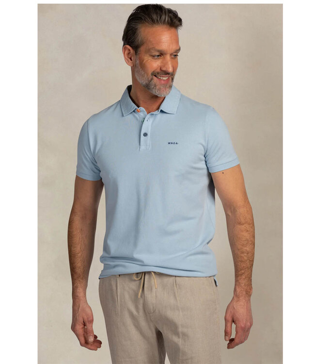 New Zealand Auckland 26CN150 2633 polo sky blue lichtblauw met gekleurde knopen