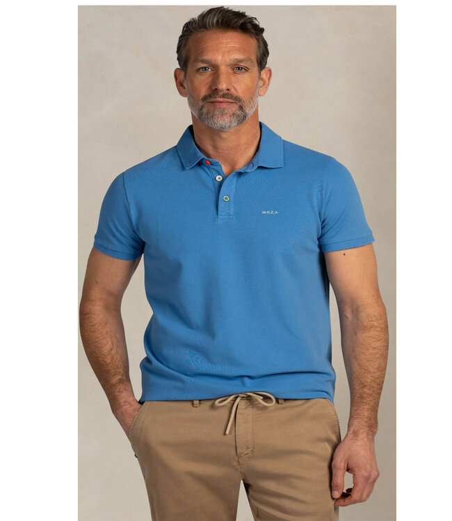 New Zealand Auckland 26CN150 2602 polo sailing blue kobaltblauw met gekleurde knopen