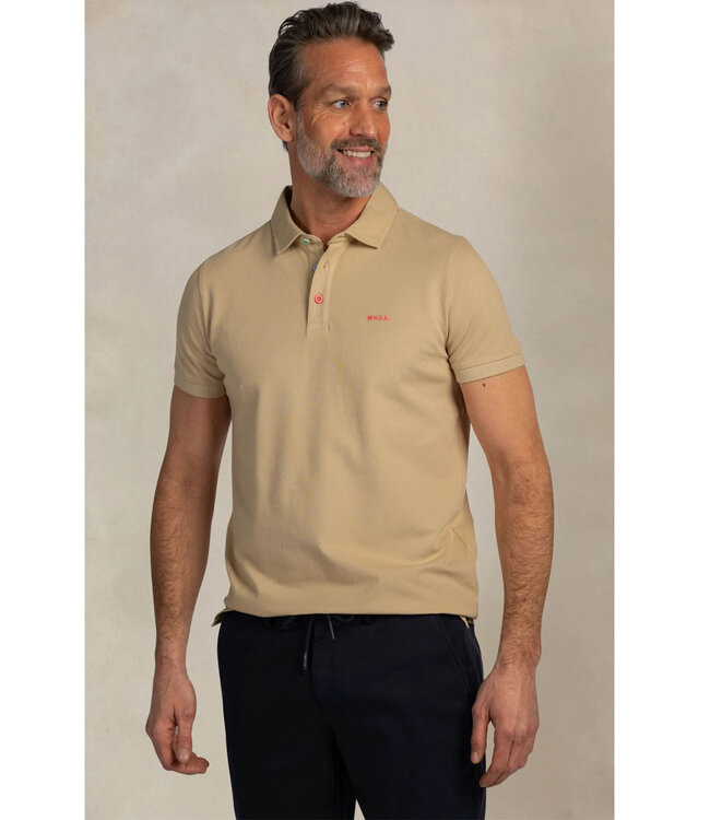 New Zealand Auckland 26CN150 1123 polo classic ecru beige met gekleurde knopen