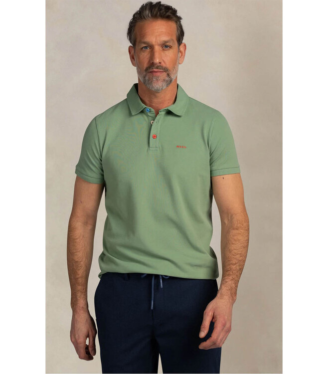 New Zealand Auckland 26CN150 1757 polo mist green olijfgroen met gekleurde knopen