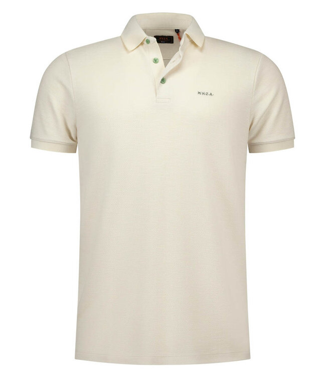 New Zealand Auckland 26CN151 1197 polo beige structuur soft ecru short sleeve