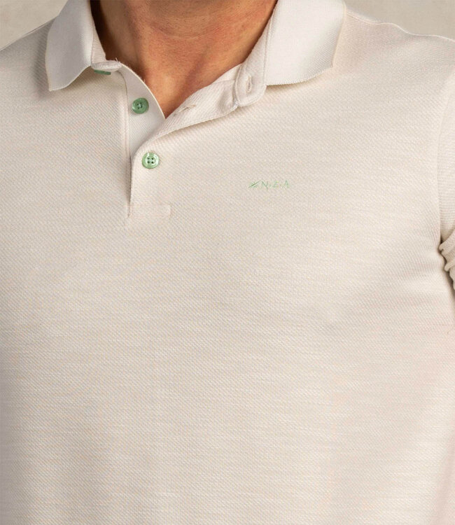 New Zealand Auckland 26CN151 1197 polo beige structuur soft ecru short sleeve