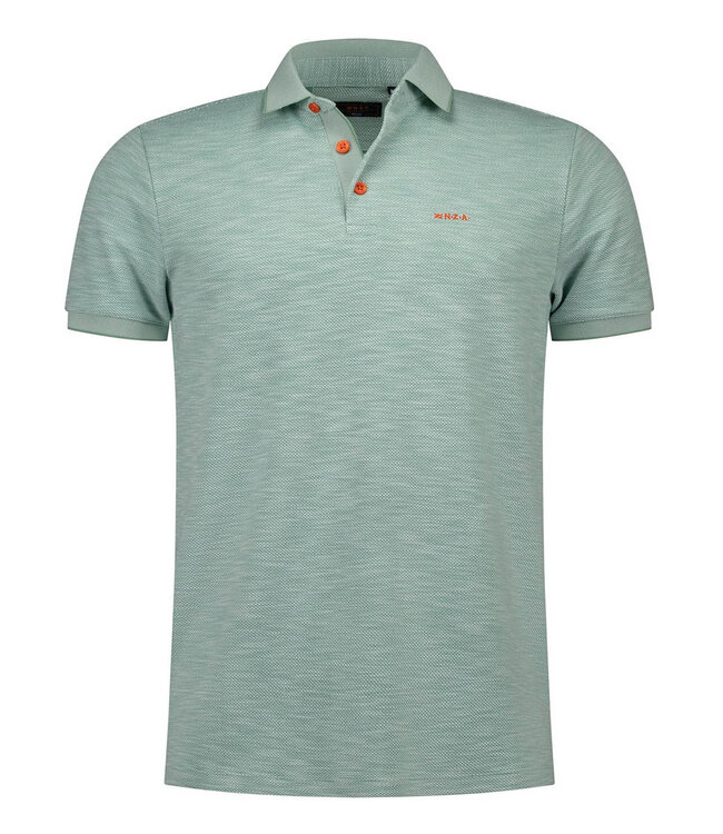 New Zealand Auckland 26CN151 1757 polo groen structuur mist green short sleeve