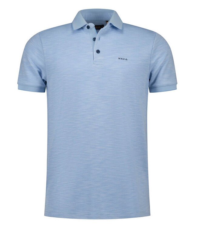 New Zealand Auckland 26CN151 2633 polo lichtblauw structuur sky blue short sleeve