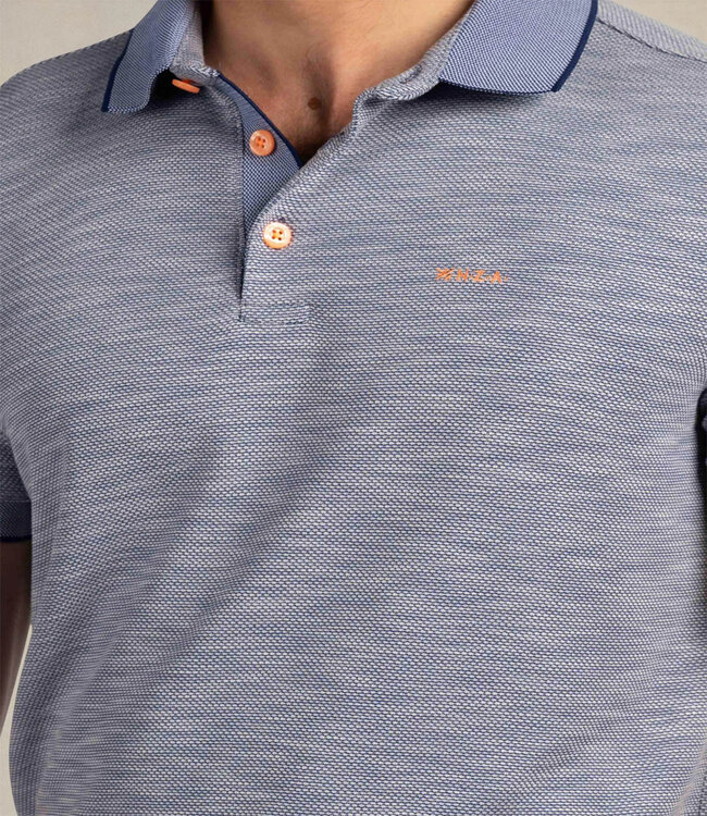 New Zealand Auckland 26CN151 2616 polo donkerblauw structuur navy sky short sleeve