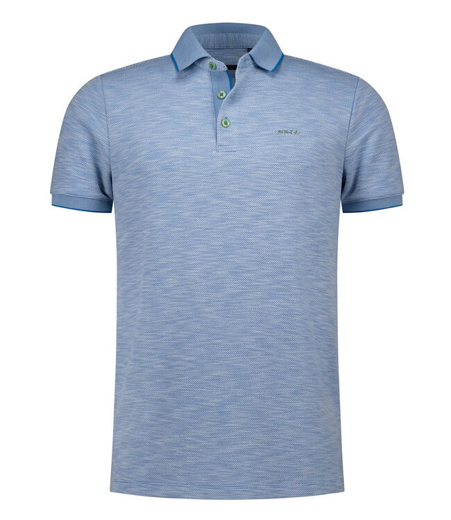 New Zealand Auckland 26CN151 2602 polo blauw structuur sailing blue short sleeve