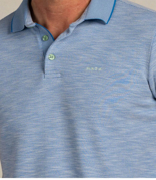 New Zealand Auckland 26CN151 2602 polo blauw structuur sailing blue short sleeve