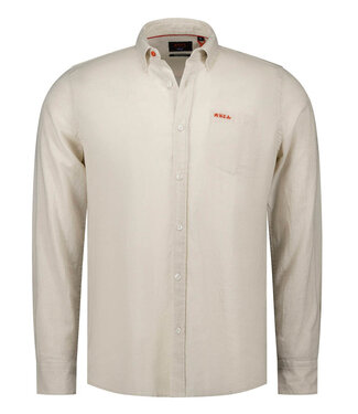 New Zealand Auckland soft ecru melange linnen katoen overhemd