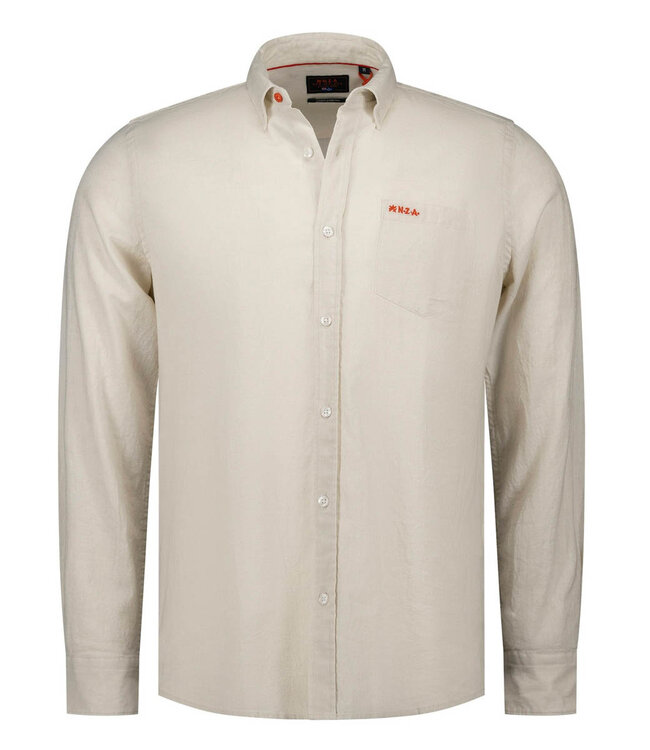 New Zealand Auckland 26CN506 1106 soft ecru melange linnen katoen overhemd