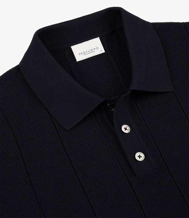 Profuomo PPXD10030A donkerblauw korte mouw navy polo aero ease