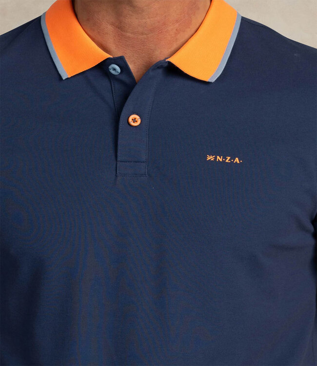 New Zealand Auckland 26CN131 2616 polo donkerblauw navy sky donkerblauw met oranje boord
