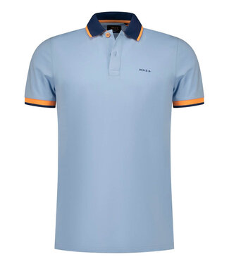 New Zealand Auckland polo lichtblauw sky blue met donkerblauwe boord