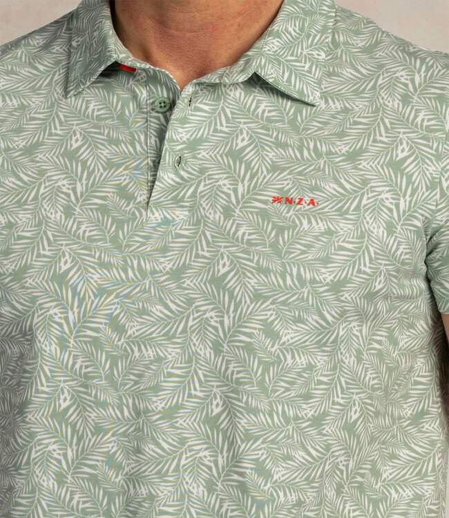 New Zealand Auckland 26CN111 1757 polo mist green groen speciale blaadjes print