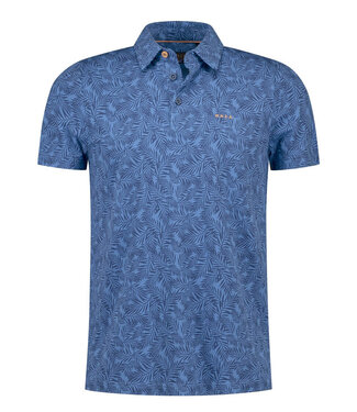 New Zealand Auckland polo navy sky kobaltblauw speciale blaadjes print