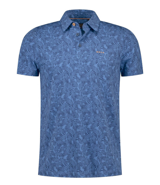 New Zealand Auckland 26CN111 2616 polo navy sky kobaltblauw speciale blaadjes print
