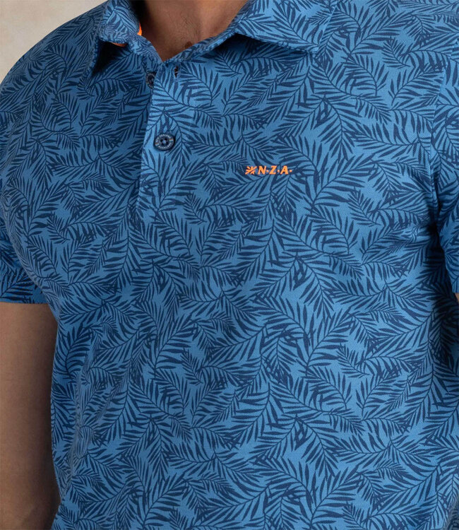 New Zealand Auckland 26CN111 2616 polo navy sky kobaltblauw speciale blaadjes print