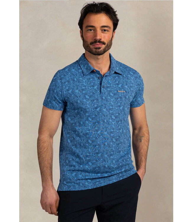 New Zealand Auckland 26CN111 2616 polo navy sky kobaltblauw speciale blaadjes print