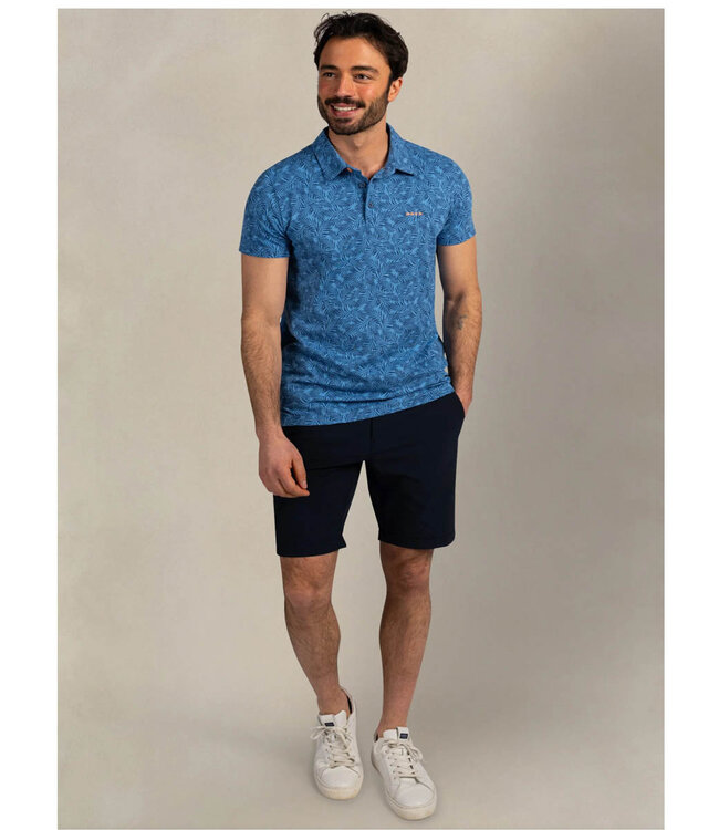 New Zealand Auckland 26CN111 2616 polo navy sky kobaltblauw speciale blaadjes print