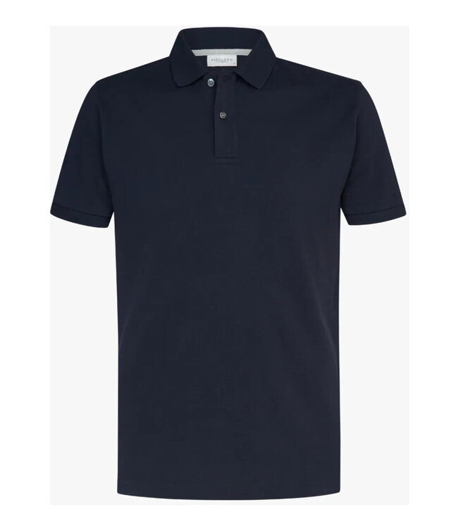 Profuomo PPXD10019Q heren polo donkerblauw 100% pique katoen